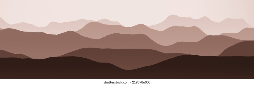 Nice Red Wide Of Mountains In Clouds Cg Texture Illustration