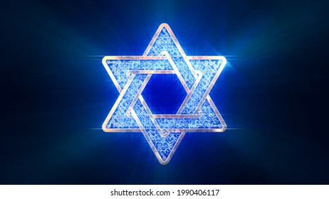 Nice Star Of David Backdrop . Cg Object 3D Illustration