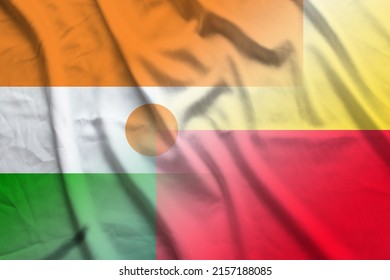 Niger and Benin official flag international relations BEN NER banner country Benin Niger patriotism. 2d image