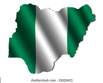 Nigeria Map Green White Green Nigeria Map Rippled Flag On White Stock Illustration 31020421 | Shutterstock