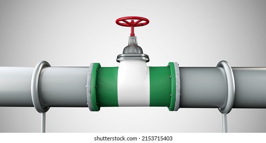 NIgeria Oil And Gas Fuel Pipeline. Oil Industry Concept. 3D Rendering