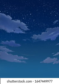 Night Anime Sky For Animation/comic Background