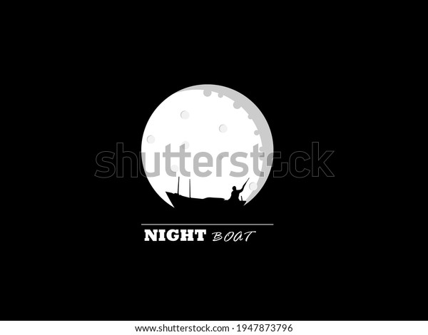 night boat moon logo boat\
logo