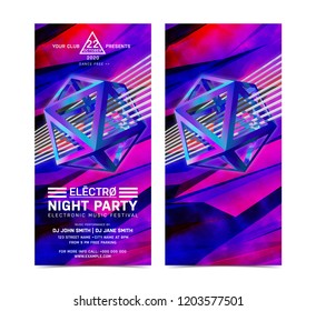 Night Club Party Flyer Layout with Vibrant colors. - Powered by Shutterstock