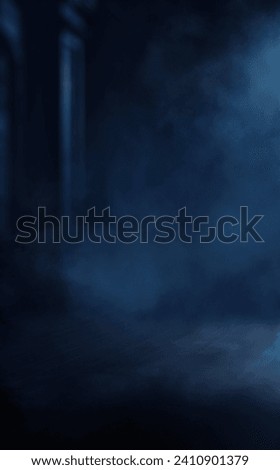 Night empty stage, studio. Dark abstract background, dark empty street.