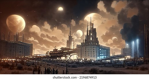 A Night In An Industrial Area In The Near Future