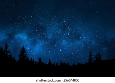 Night Sky Mountain Landscape