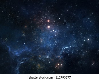 Ночное небо со звездами и туманностью