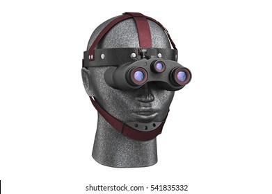 Night vision equipment soldier wearing. 3D rendering