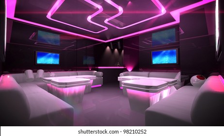 the Nightclub interior design with the cyber style theme - Powered by Shutterstock