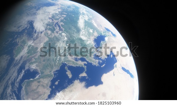 Nightly Earth in the\
outer space. Abstract wallpaper. City lights on planet.\
Civilization. 3D\
render