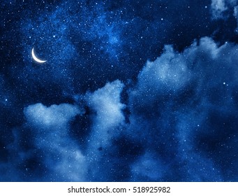 Nightly sky with large moon