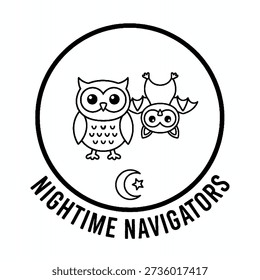 Nighttime navigator pet icon vector illustration 