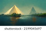 Nile river pyramids nature cloud sky egypt