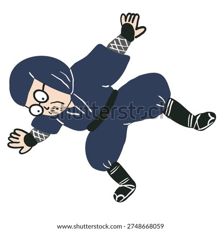 A ninja clinging to the ceiling using a ceiling technique 2