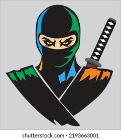 Ninja Logo Ninja Warrior Sword Stock Illustration 2193663001 | Shutterstock