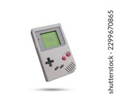 Nintendo game boy Old gaming device from 1990. Vintage gameboy video games console device of childhood memories. 3D Rendered Illustration. 