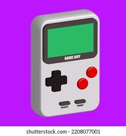 Nintendo Gameboy Advance 3D Illustration, Suitable For Retro Art Illustration 