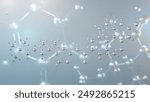 nirogacestat molecular structure, 3d model molecule, anti-cancer medication, structural chemical formula view from a microscope