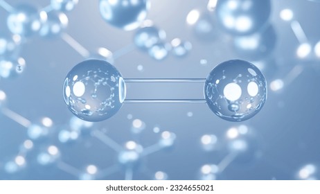nitric oxide molecular structure 3d, flat model, nitrogen monoxide, structural chemical formula view from a microscope