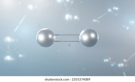 nitric oxide molecular structure, 3d model molecule, nitrogen oxide, structural chemical formula view from a microscope