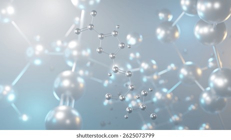 nitrofurantoin molecular structure, 3d model molecule, antibacterial structural chemical formula view from a microscope