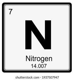 Nitrogen Atomic Number Mass Number Stock Illustration 1937507947