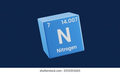 Nitrogen element on the Periodic table. 7th Element of the Periodic table. 