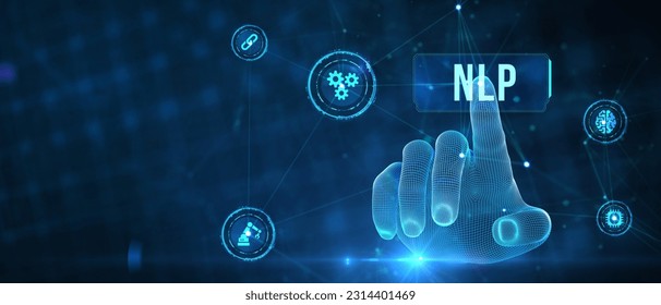NLP Natural language processing AI Artificial intelligence. 3d illustration