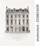 No. 39 Chambers St., New York, opposite the Rotunda, New York Bath (1830) by Anthony Imbert. Vintage building art drawing, old illustration of architecture, building and architecture art print.