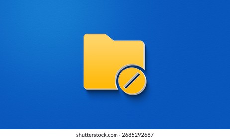 No access to folder indicating restricted security, privacy, access control digital interfaces. file forbidden sign unavailable. Denied data available. Block, Blocked Illustration. Technology icon.