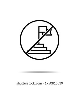 No achievement icon. Simple thin line, outline illustration of project management ban, prohibition, embargo, interdict, forbiddance icons for ui and ux, website or mobile - Powered by Shutterstock