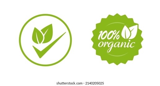 No artificial additives and preservatives added icon for organic food product label stamp eco badge sticker flat green color logo isolated on white, 100 percent natural chemicals flavour free image