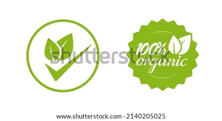 No artificial additives and preservatives added icon for organic food product label stamp eco badge sticker flat green color logo isolated on white, 100 percent natural chemicals flavour free image