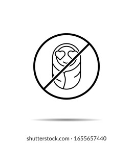 No Baby Icon. Simple Thin Line, Outline Of 8 March Ban, Prohibition, Embargo, Interdict, Forbiddance Icons For Ui And Ux, Website Or Mobile Application On White Background