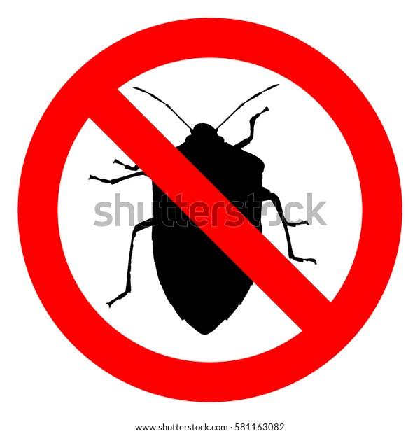 No Bugs Sign Red Regulatory Signal Stock Illustration 581163082