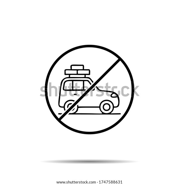 No\
car, adventure, story icon. Simple thin line, outline illustration\
of adventure ban, prohibition, embargo, interdict, forbiddance\
icons for ui and ux, website or mobile\
application