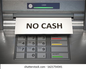 No Cash In ATM Machine. Technical Problems. 3d Illustration