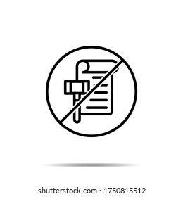 No certificate icon. Simple thin line, outline illustration of project management ban, prohibition, embargo, interdict, forbiddance icons for ui and ux, website or mobile - Powered by Shutterstock