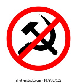 No Communism Sign Icon Illustration