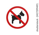   No Dogs Red   symbol isolated on white background