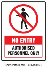 No Entry Authorised Personnel Sign Stock Illustration 1139068991 ...