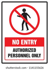 No Entry: Authorized Personnel Sign.
