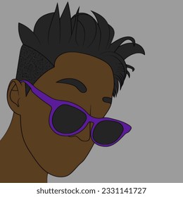 no face person wearing sunglasses illustration