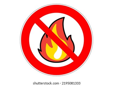 No Fire Sign Icon Symbol