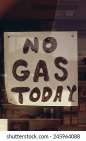 'NO GAS TODAY' Sign At An Oregon Gas Station In October 1973.