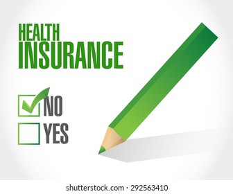 No Health Insurance Check Sign Concept Illustration Design Graphic