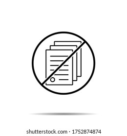 No House, Contract Icon. Simple Thin Line, Outline Illustration Of Real Estate Ban, Prohibition, Embargo, Interdict, Forbiddance Icons For Ui And Ux, Website Or Mobile Application