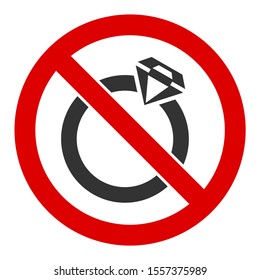 No Jewelry Raster Icon. Flat No Jewelry Pictogram Is Isolated On A White Background.