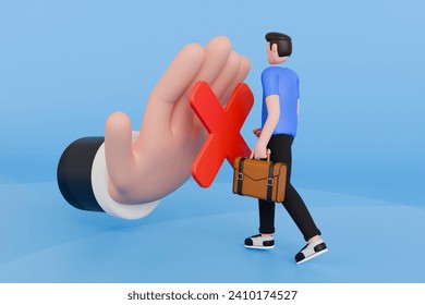 No Job Vacancy 3D Illustration. fail to get new job or loan. 3d illustration - Powered by Shutterstock